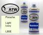 Preview: Porsche, Light Ivory, L80E: 400ml Sprühdose + 400ml Klarlack - Set, von ATW Autoteile West.
